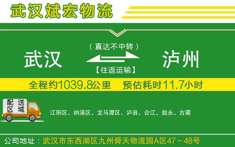 武漢到瀘州物流公司