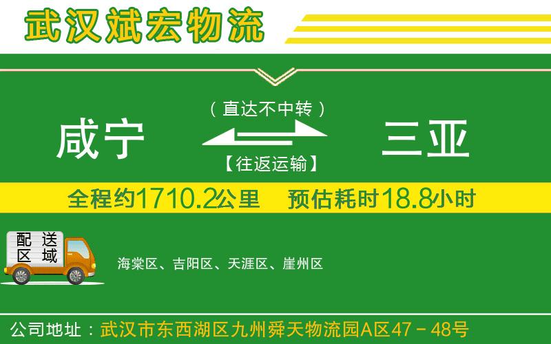 咸寧到三亞物流公司 咸寧到三亞物流公司