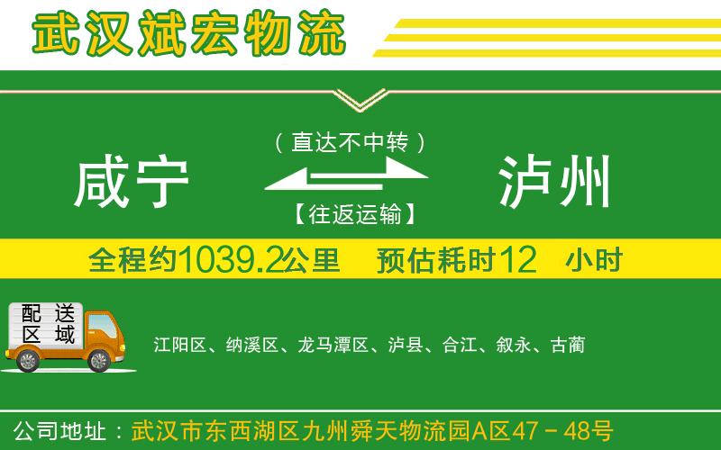 咸寧到瀘州物流公司