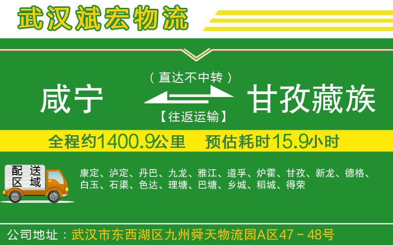 咸寧到甘孜藏族自治州物流公司