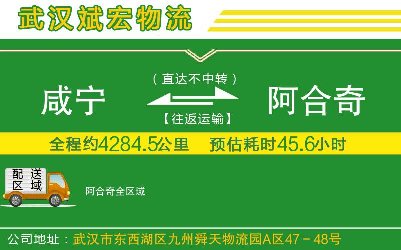 咸寧到阿合奇物流公司 咸寧到阿合奇物流公司