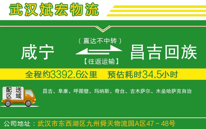 咸寧到昌吉回族自治州物流公司 咸寧到昌吉回族自治州物流公司