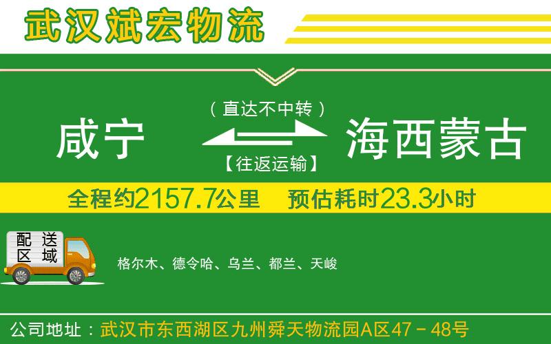 咸寧到海西蒙古族藏族自治州物流公司