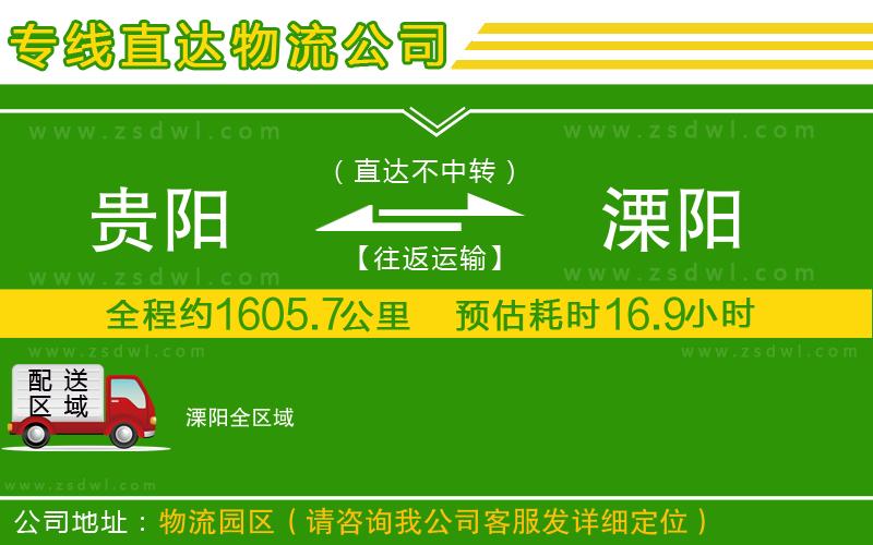貴陽到溧陽物流公司