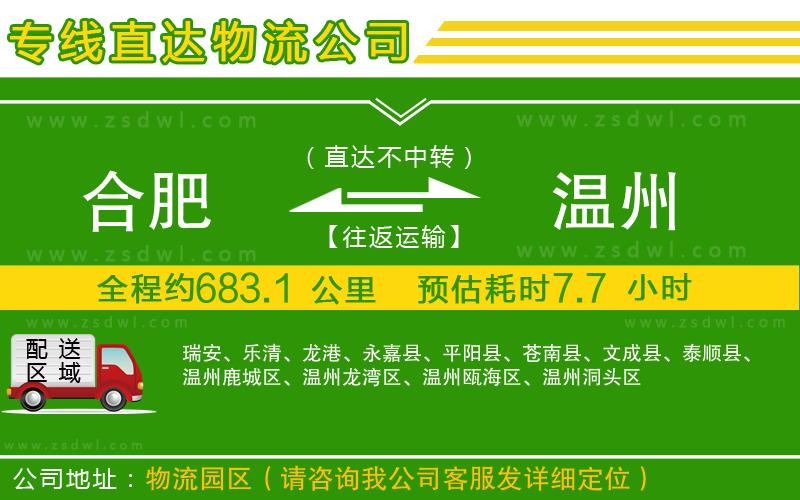 合肥到溫州物流公司