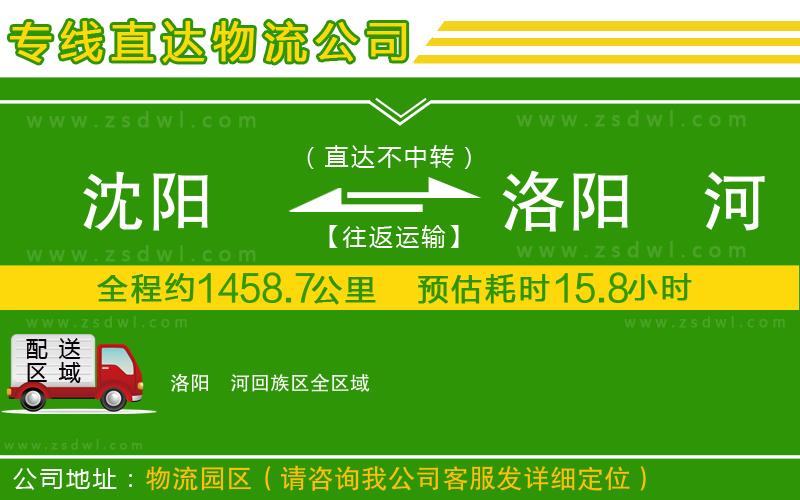 沈陽到洛陽瀍河回族區(qū)物流公司