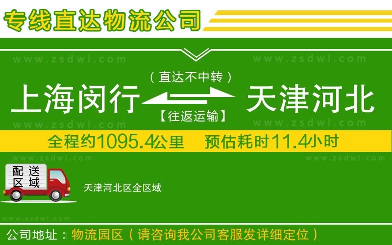 上海閔行區(qū)到天津河北區(qū)物流專線