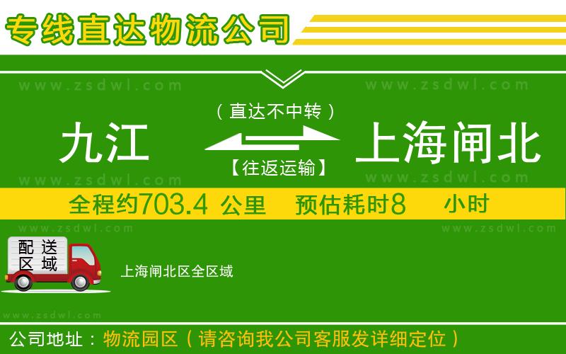 九江到上海閘北區(qū)物流專線 九江到上海閘北區(qū)物流專線