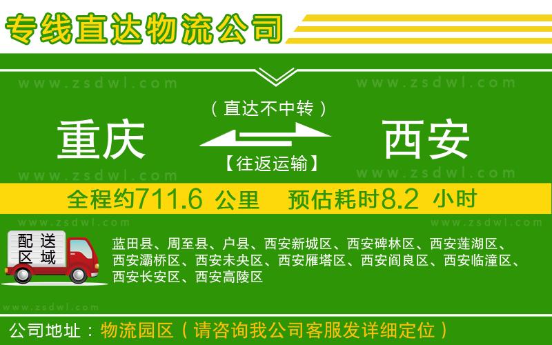 重慶到西安物流公司