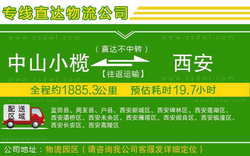 中山小欖到西安物流專線