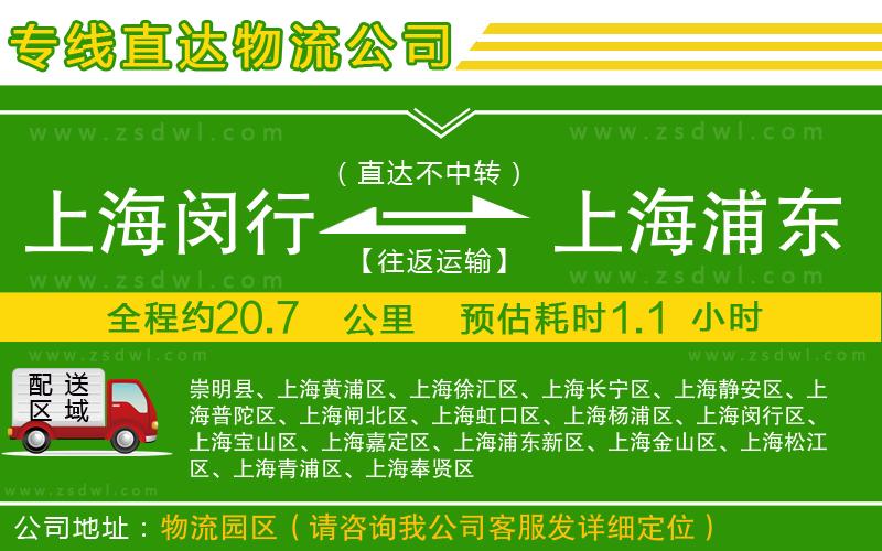 上海閔行區(qū)到上海浦東區(qū)物流專線 上海閔行區(qū)到上海浦東區(qū)物流專線