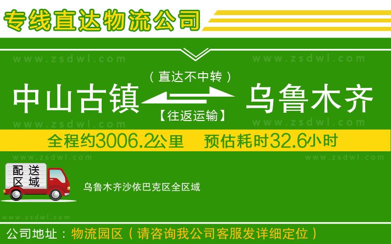 中山古鎮(zhèn)到烏魯木齊沙依巴克區(qū)物流專線