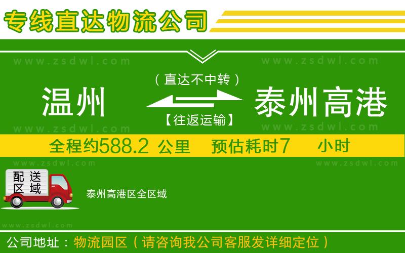 溫州到泰州高港區(qū)物流專線