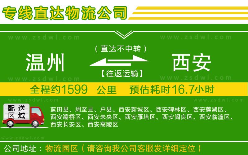 溫州到西安物流公司