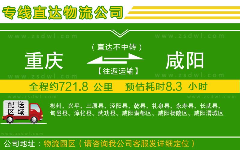 重慶到咸陽物流專線