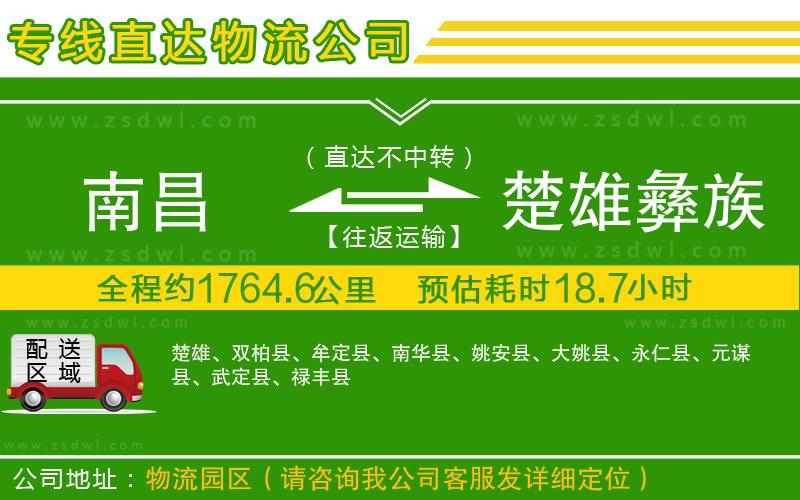 南昌到楚雄彝族自治州物流公司