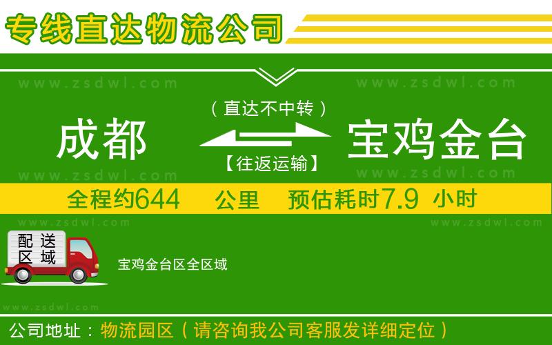 成都到寶雞金臺(tái)區(qū)物流公司