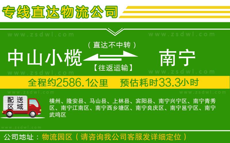 中山小欖到南寧物流專線 中山小欖到南寧物流專線