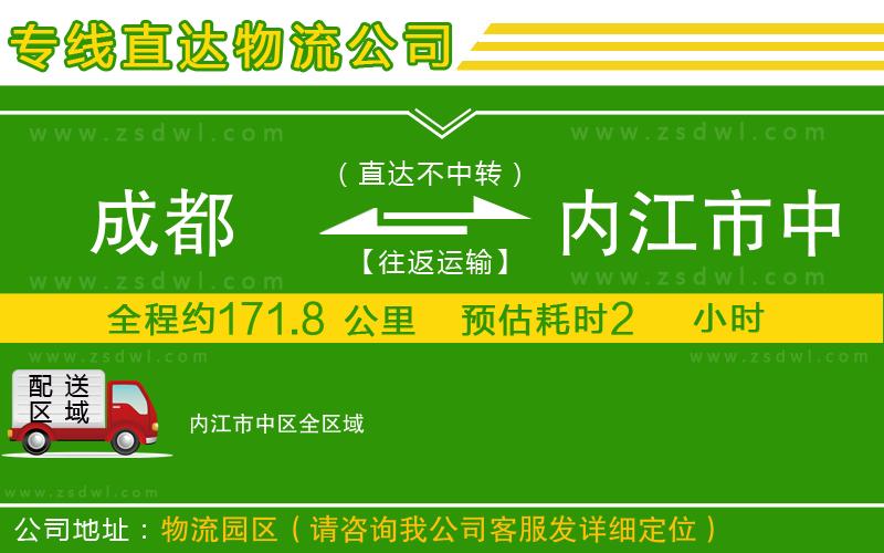 成都到內(nèi)江市中區(qū)物流專線