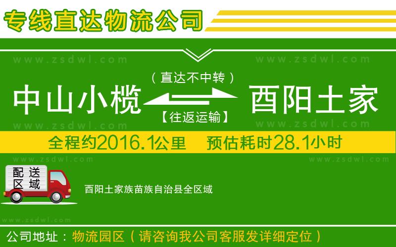 中山小欖到酉陽土家族苗族自治縣物流專線 中山小欖到酉陽土家族苗族自治縣物流專線