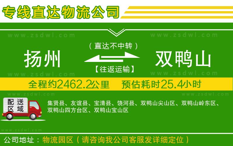 揚(yáng)州到雙鴨山物流專(zhuān)線 揚(yáng)州到雙鴨山物流專(zhuān)線