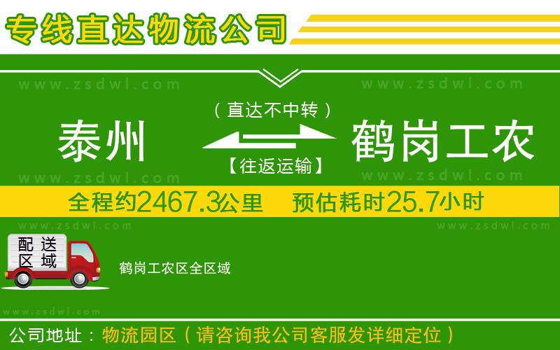 泰州到鶴崗工農(nóng)區(qū)物流公司