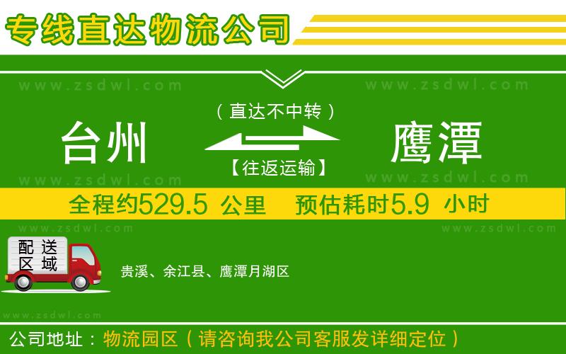 臺州到鷹潭物流公司 臺州到鷹潭物流公司