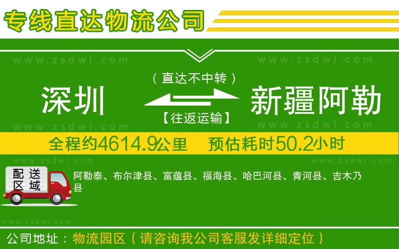 深圳到新疆阿勒泰地區(qū)物流專線