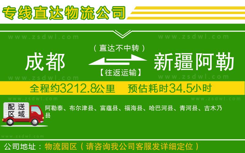 成都到新疆阿勒泰地區(qū)物流專線