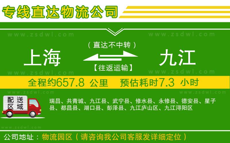 上海到九江物流專線