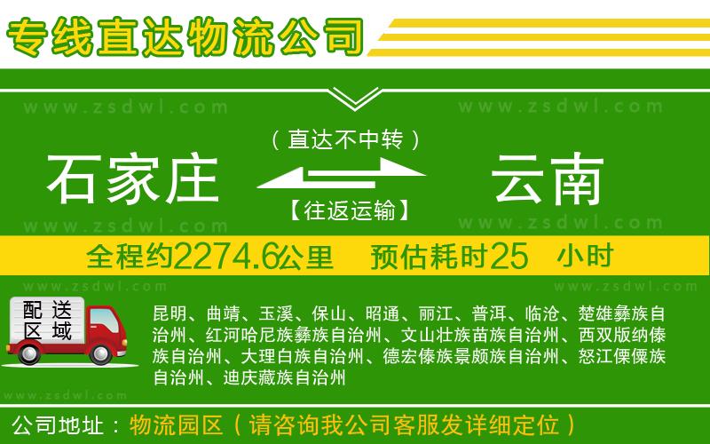 石家莊到云南物流公司