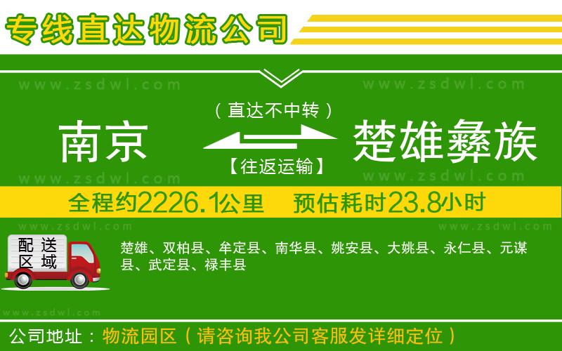 南京到楚雄彝族自治州物流公司