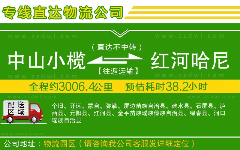 中山小欖到紅河哈尼族彝族自治州物流專線