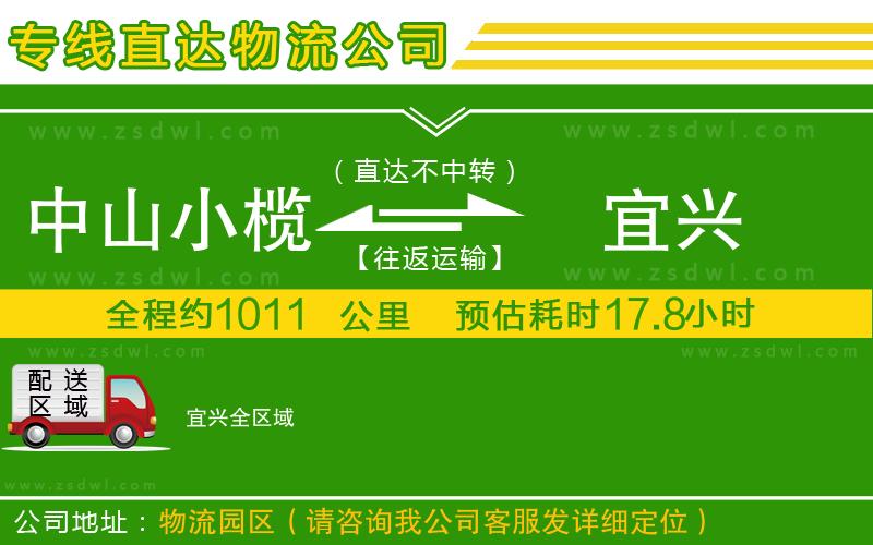中山小欖到宜興物流專線