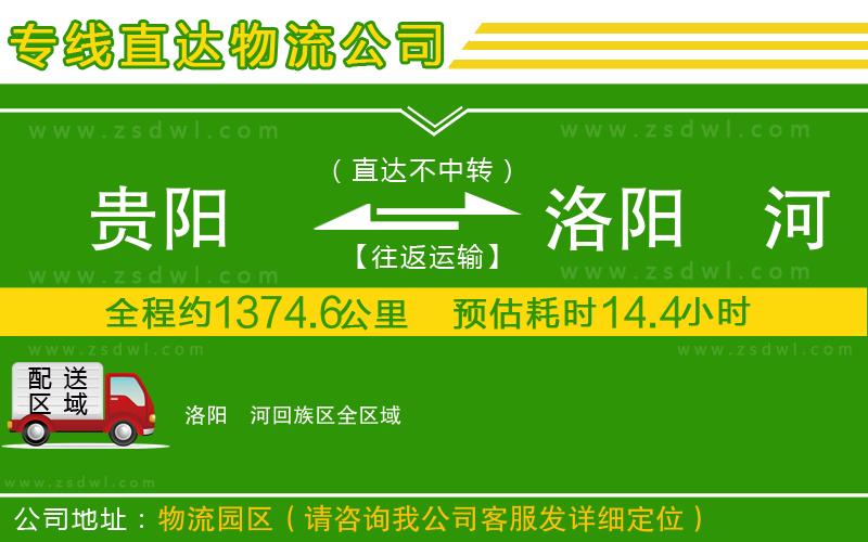 貴陽到洛陽瀍河回族區(qū)物流專線