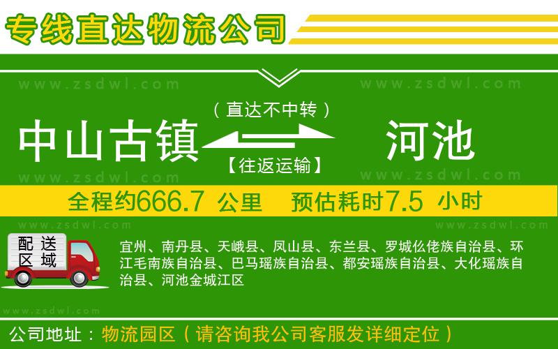 中山古鎮(zhèn)到河池物流專線