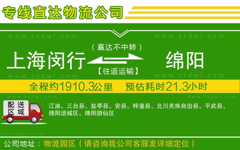 上海閔行區(qū)到綿陽(yáng)物流專線