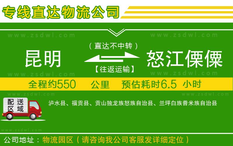 昆明到怒江傈僳族自治州物流公司 昆明到怒江傈僳族自治州物流公司