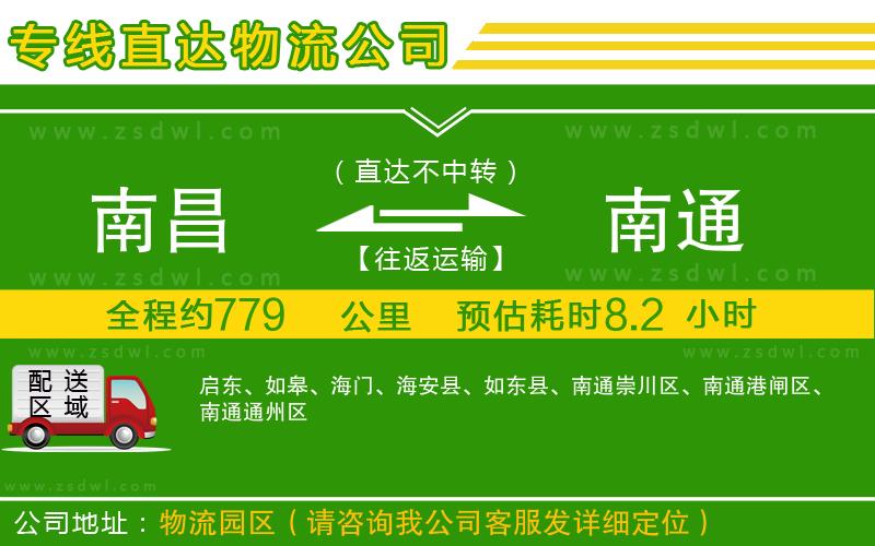 南昌到南通物流專線