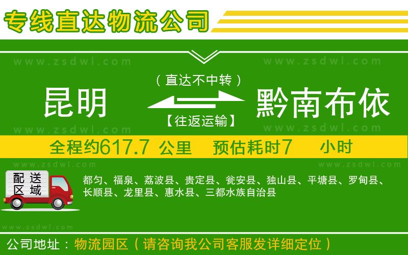昆明到黔南布依族苗族自治州物流專線
