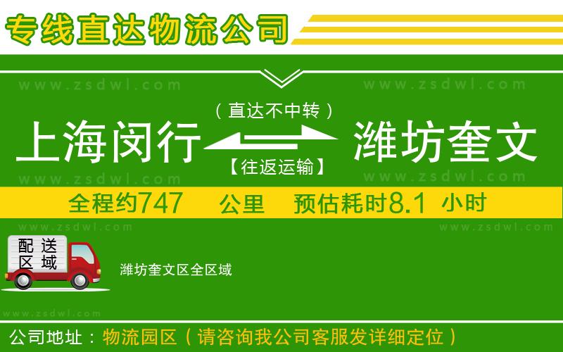 上海閔行區(qū)到濰坊奎文區(qū)物流專線 上海閔行區(qū)到濰坊奎文區(qū)物流專線