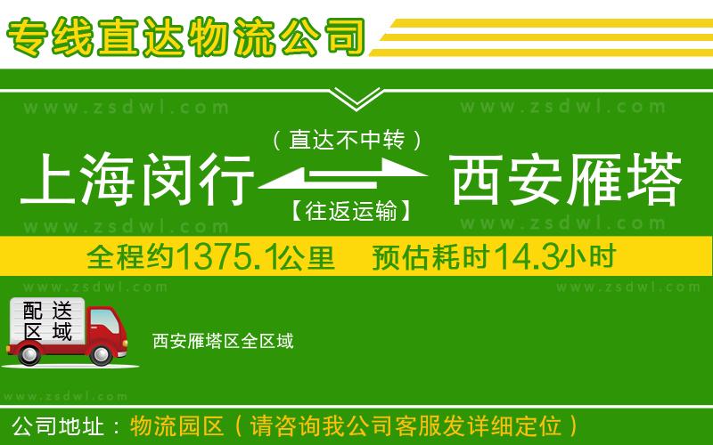 上海閔行區(qū)到西安雁塔區(qū)物流專線 上海閔行區(qū)到西安雁塔區(qū)物流專線