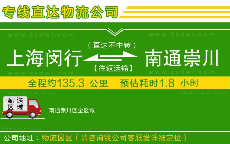 上海閔行區(qū)到南通崇川區(qū)物流專線 上海閔行區(qū)到南通崇川區(qū)物流專線