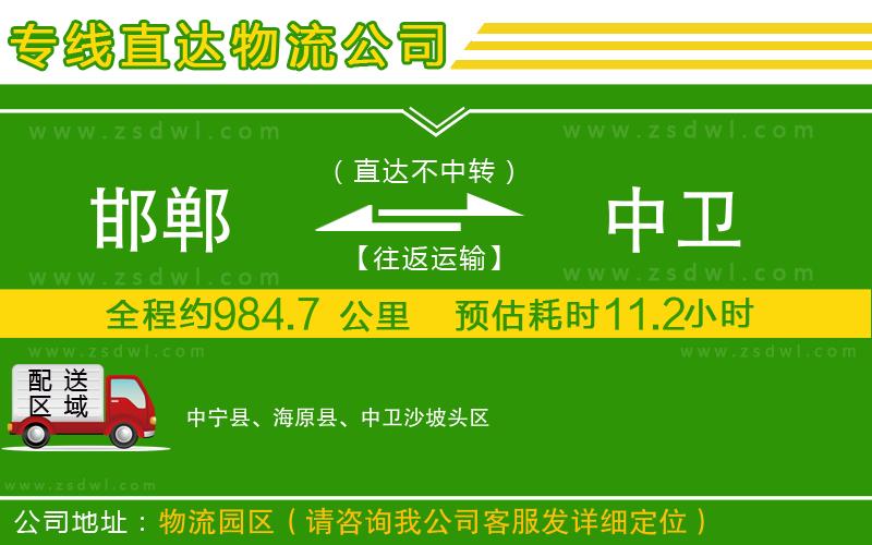 邯鄲到中衛(wèi)物流專線 邯鄲到中衛(wèi)物流專線