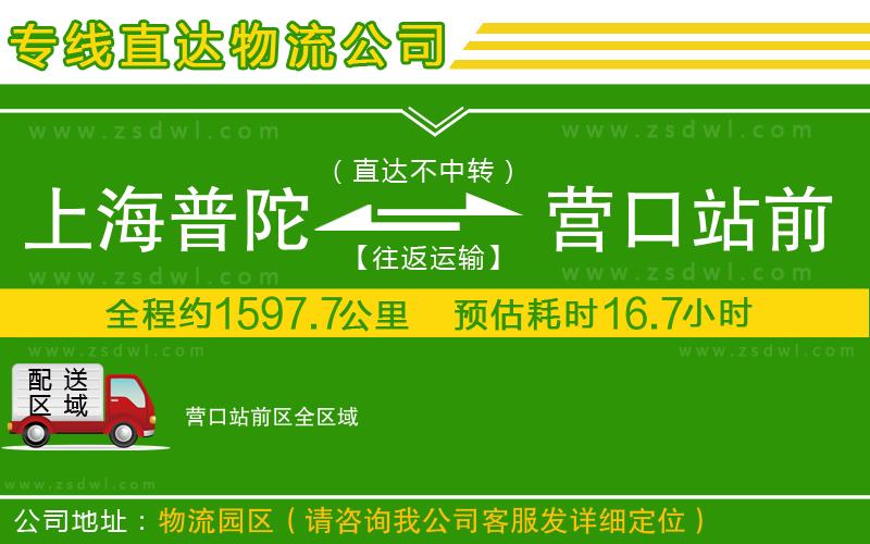 上海普陀區(qū)到營口站前區(qū)物流專線