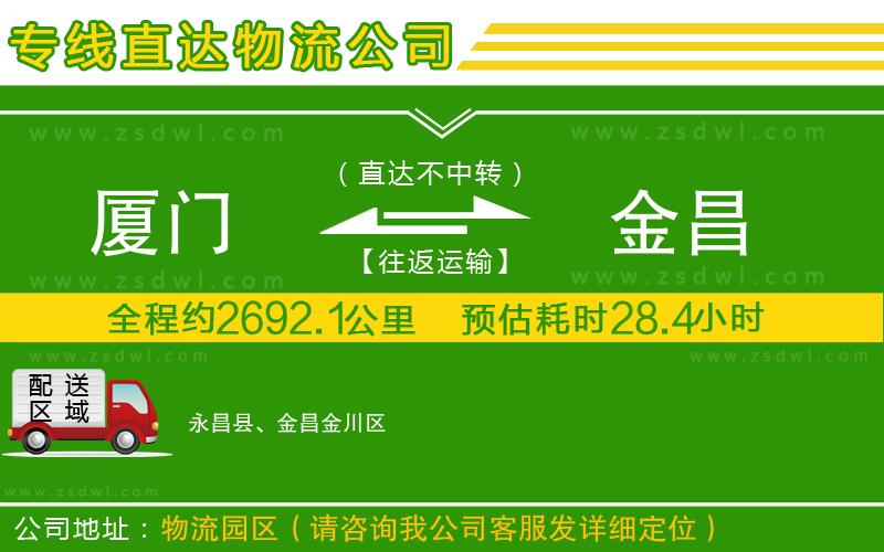 廈門到金昌物流專線 廈門到金昌物流專線